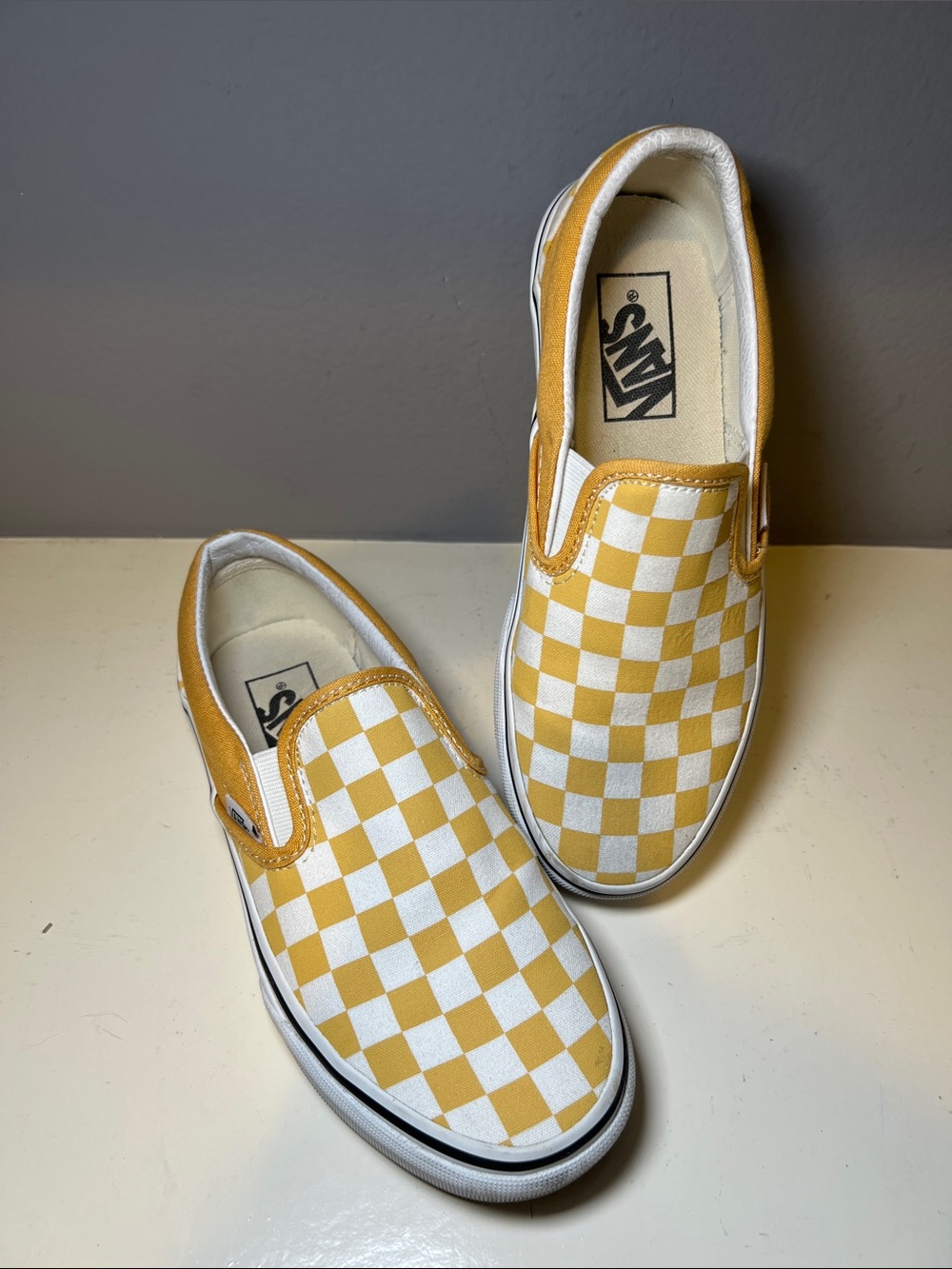 Vans Checkerboard Slip-On - Mustard/White